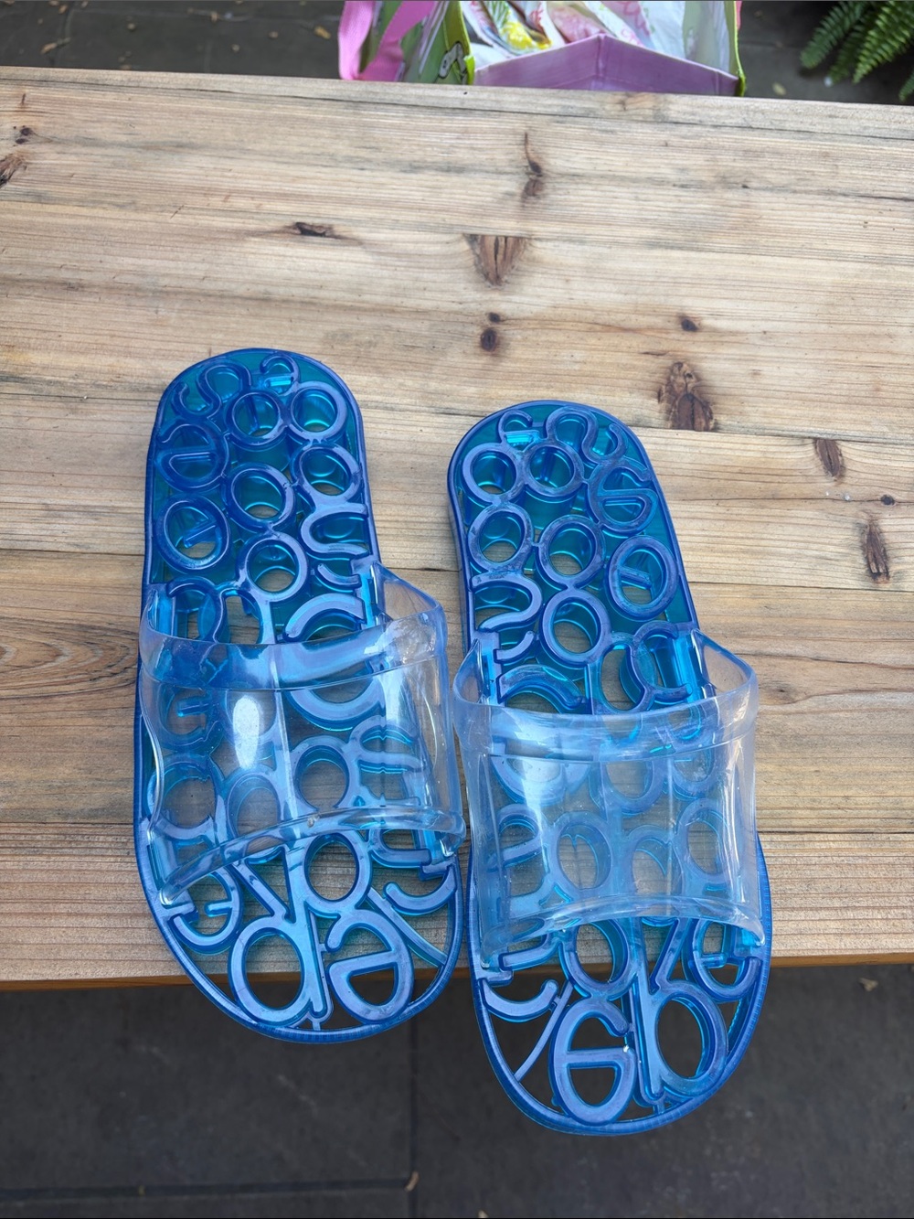 Clear Strap Blue unisex Slide Sandals